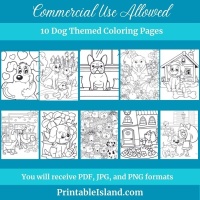 10 Dog Themed Coloring Pages