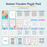 Summer Vacation Puzzle Book