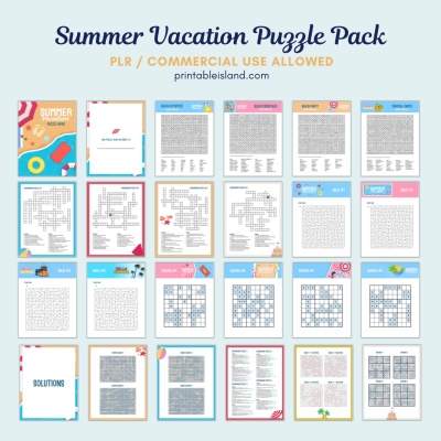 Summer Vacation Puzzle Book