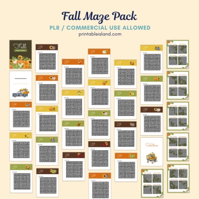 Fall Themed Mazes Pack